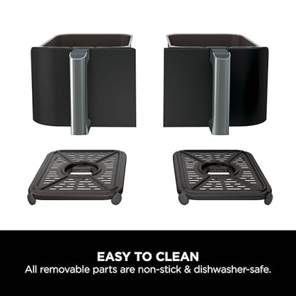 Dual Zone Digital Air Fryer, 2 Drawers, 7.6L, 4-in-1