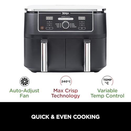 MAX Dual Zone Digital Air Fryer, 2 Drawers, 9.5L, 6-in-1