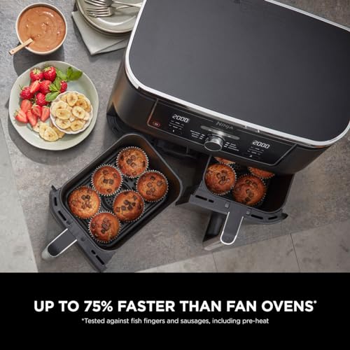 MAX Dual Zone Digital Air Fryer, 2 Drawers, 9.5L, 6-in-1