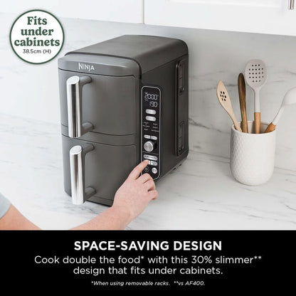 XL Air Fryer, Vertical Dual Drawer AirFryer with 4 cooking levels