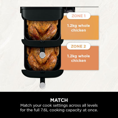 Air Fryer, Vertical Dual Drawer Air Fryer with 4 cooking levels