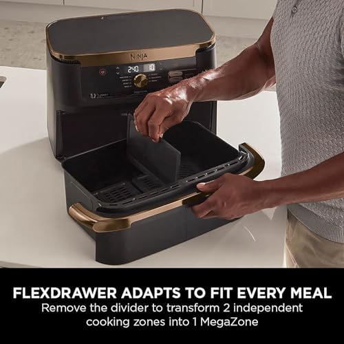 Air Fryer, Dual Zone with Removable Divider, Large 10.4L Drawer, 7-in-1