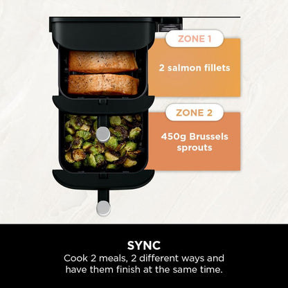 Air Fryer, Vertical Dual Drawer Air Fryer with 4 cooking levels