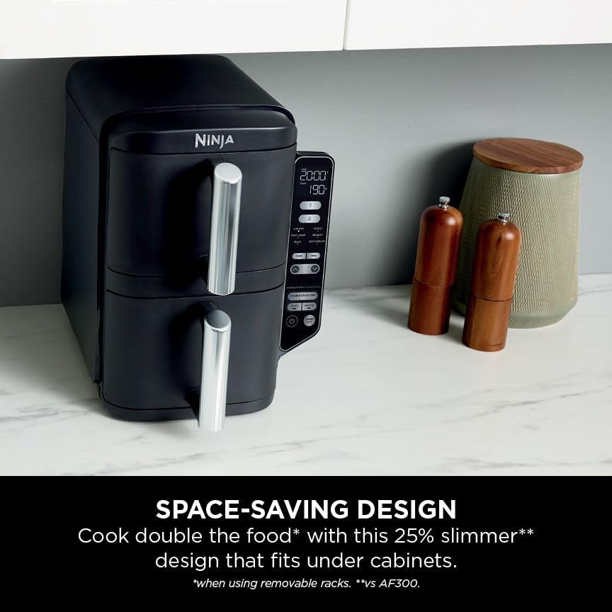 Air Fryer, Vertical Dual Drawer Air Fryer with 4 cooking levels