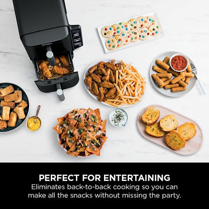 Air Fryer, Vertical Dual Drawer Air Fryer with 4 cooking levels