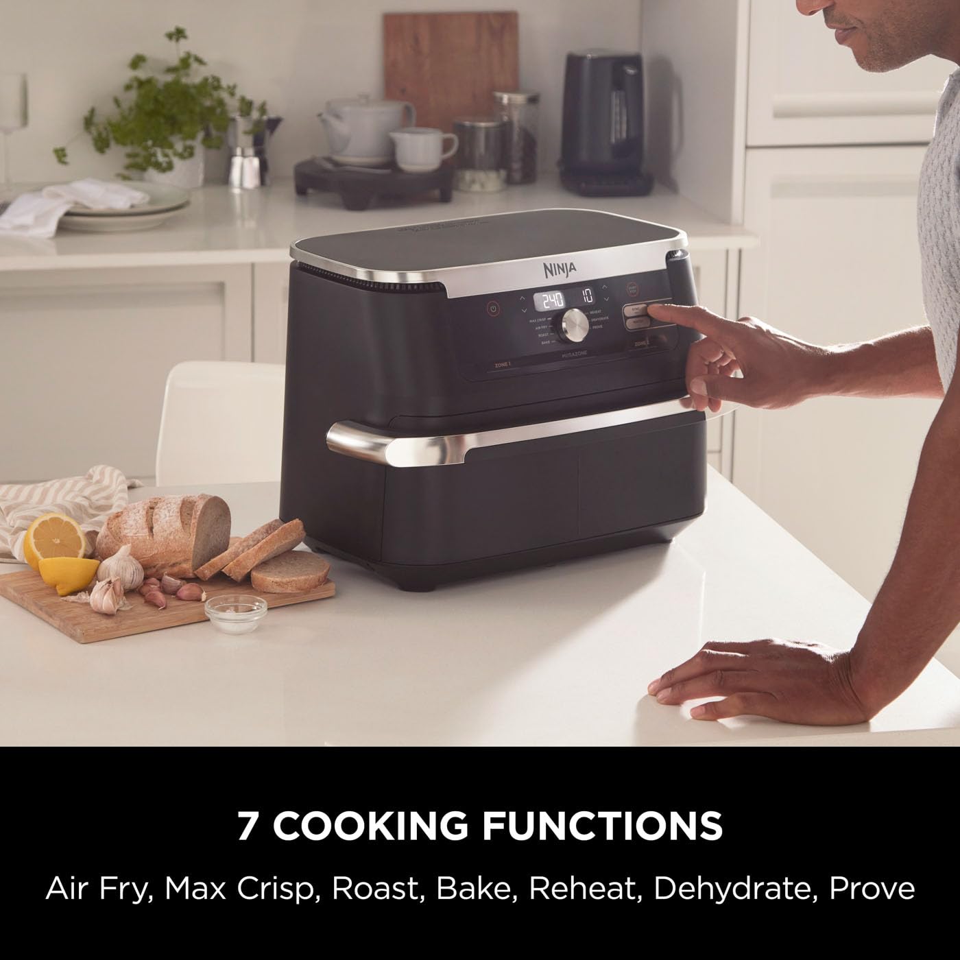Air Fryer, Dual Zone with Removable Divider, Large 10.4L Drawer, 7-in-1