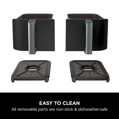 Dual Zone Digital Air Fryer, 2 Drawers, 7.6L, 6-in-1