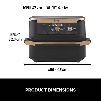 Air Fryer, Dual Zone with Removable Divider, Large 10.4L Drawer, 7-in-1