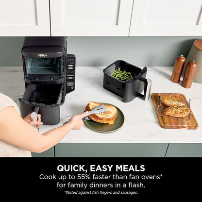 Air Fryer, Vertical Dual Drawer Air Fryer with 4 cooking levels