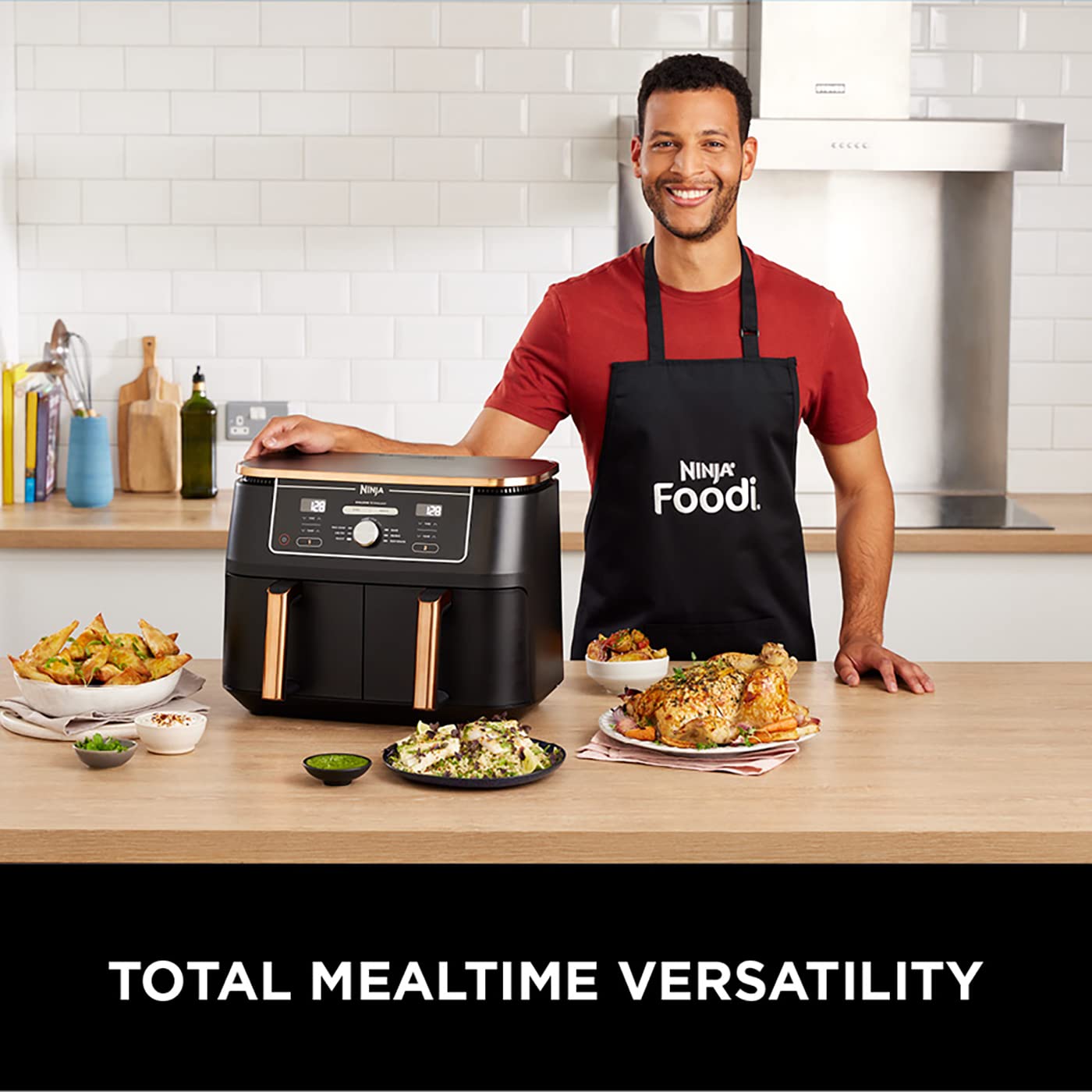 MAX Dual Zone Air Fryer, Tongs, 2 Drawers, 9.5L, 6-in-1