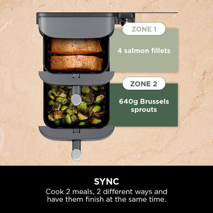 XL Air Fryer, Vertical Dual Drawer AirFryer with 4 cooking levels