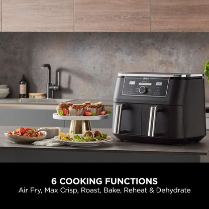 MAX Dual Zone Digital Air Fryer, 2 Drawers, 9.5L, 6-in-1