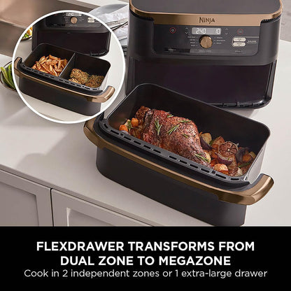 Air Fryer, Dual Zone with Removable Divider, Large 10.4L Drawer, 7-in-1