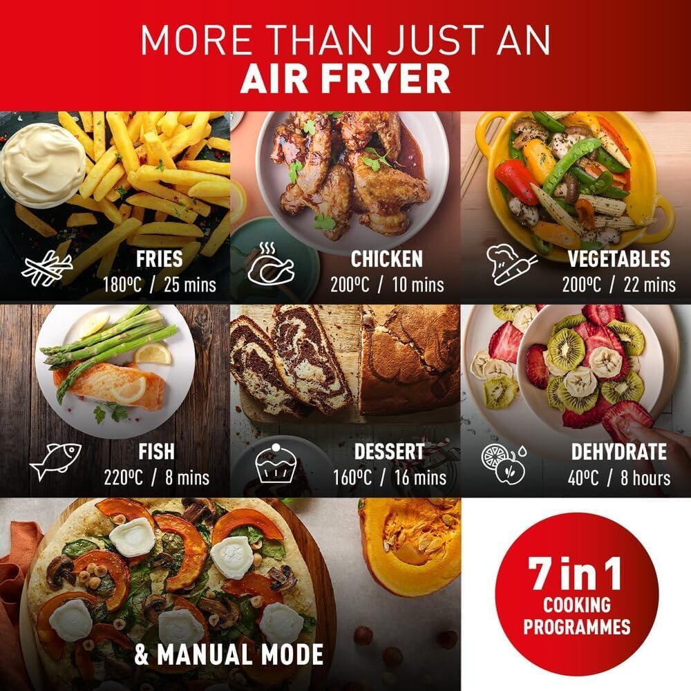 Dual Zone Digital Air Fryer, 2 Drawers, 8.3L, 8-in-1
