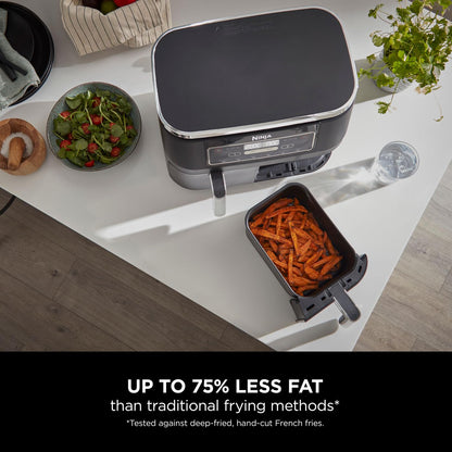Dual Zone Digital Air Fryer, 2 Drawers, 7.6L, 6-in-1