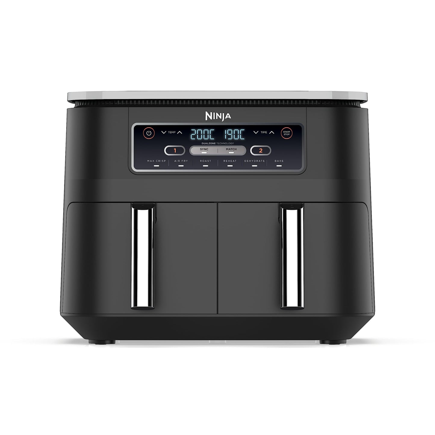 Dual Zone Digital Air Fryer, 2 Drawers, 7.6L, 6-in-1
