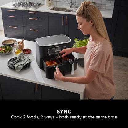 Dual Zone Digital Air Fryer, 2 Drawers, 7.6L, 6-in-1