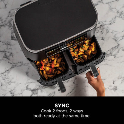 Dual Zone Digital Air Fryer, 2 Drawers, 7.6L, 4-in-1