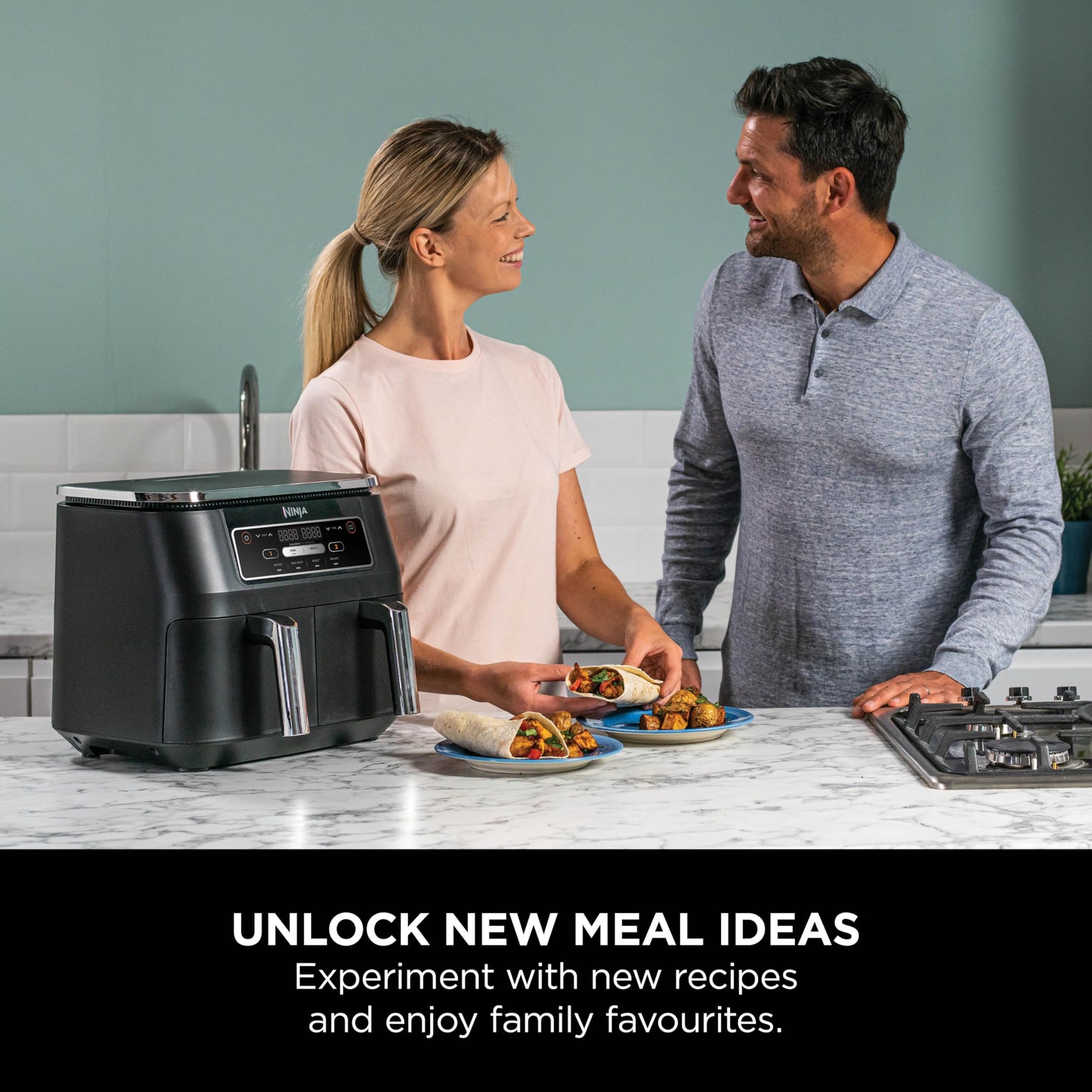 Dual Zone Digital Air Fryer, 2 Drawers, 7.6L, 4-in-1