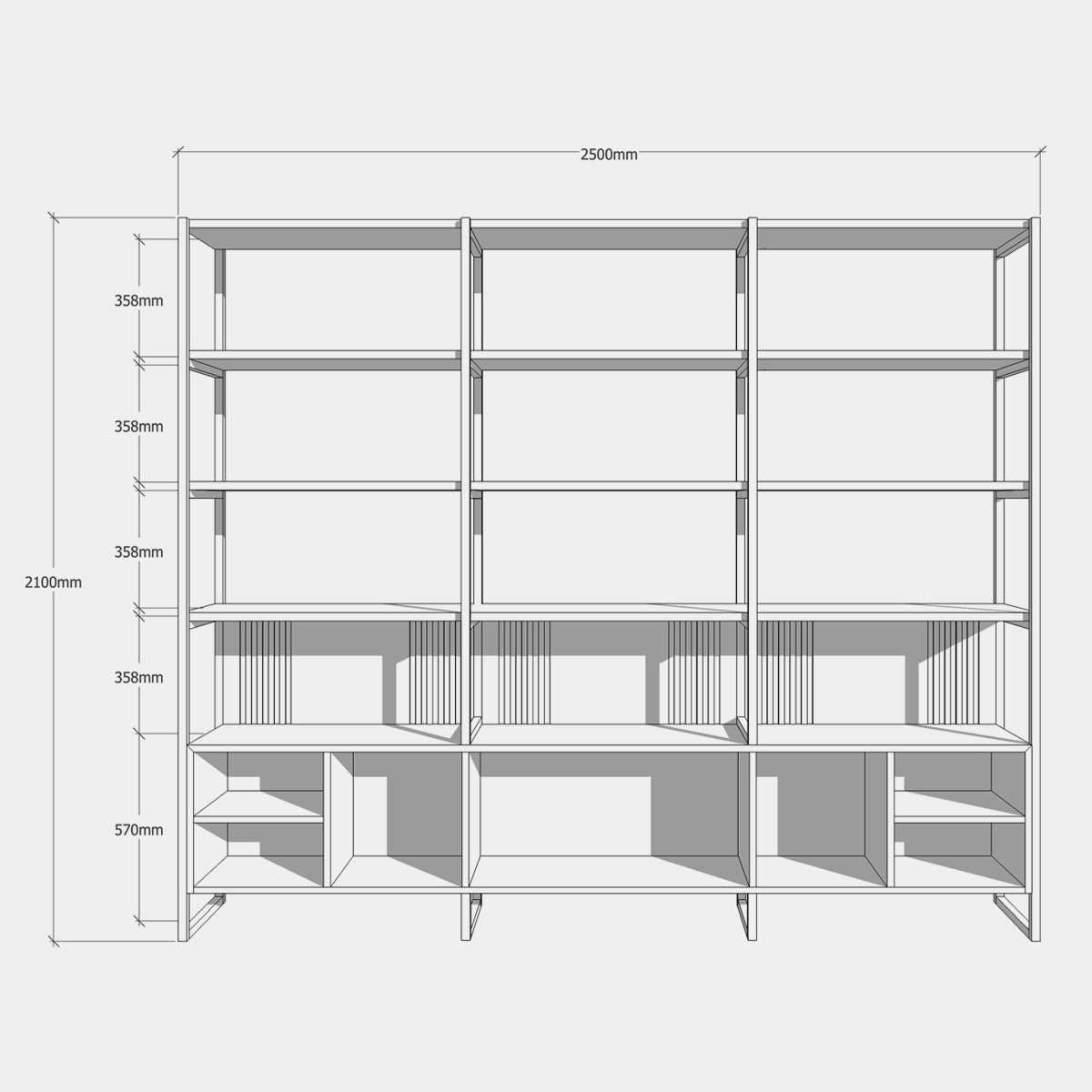 Walnut Shelving Unit, Novo