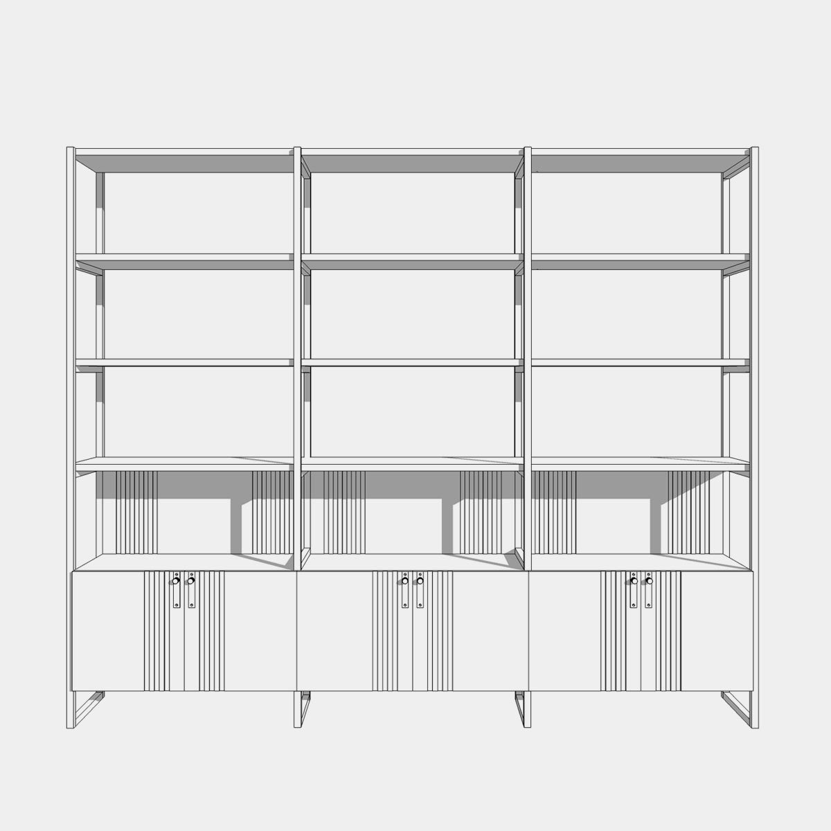 Walnut Shelving Unit, Novo