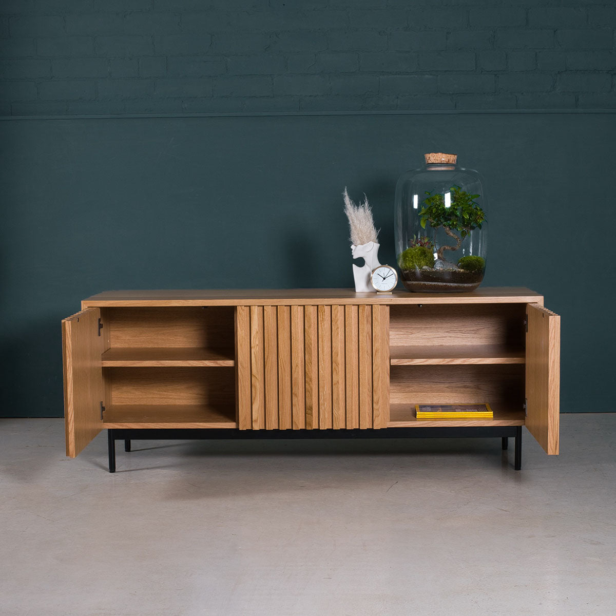 Fluted Oak Cabinet