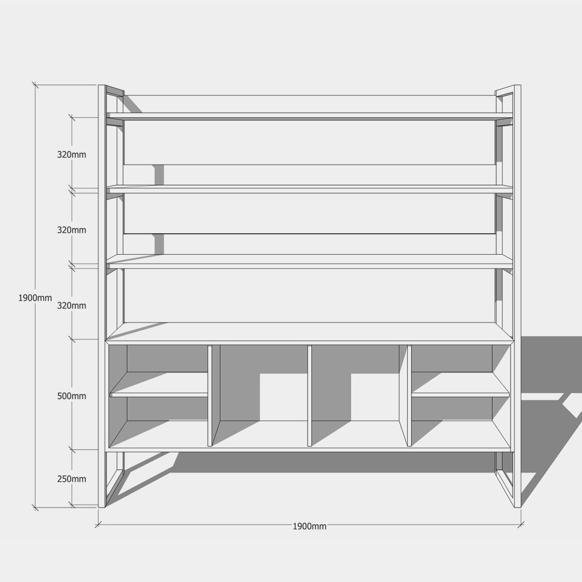 Walnut Shelving Unit, Moi