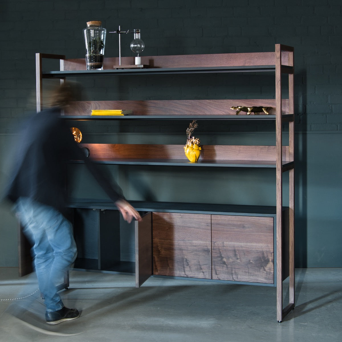 Walnut Shelving Unit, Moi