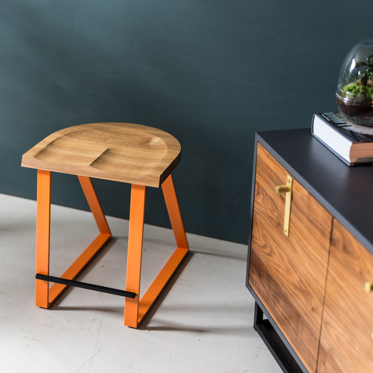 Oak Dining Stool, Angle