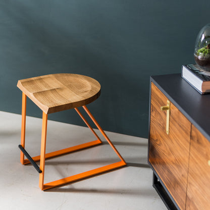 Oak Dining Stool, Angle