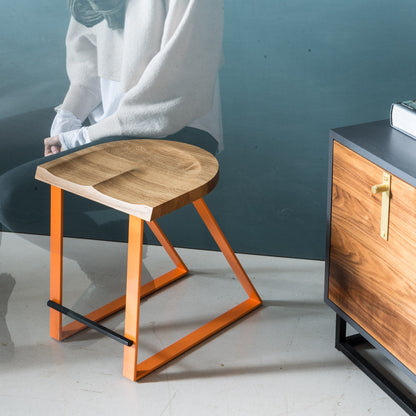 Oak Dining Stool, Angle