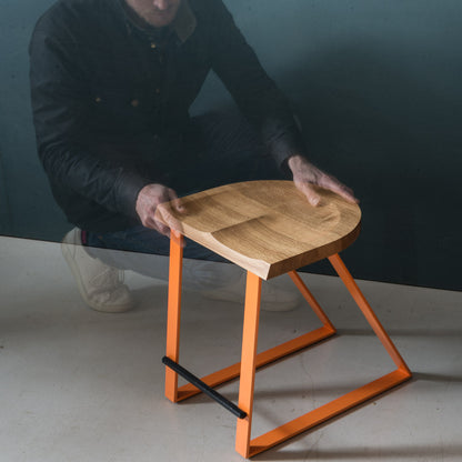 Oak Dining Stool, Angle