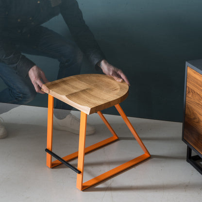 Oak Dining Stool, Angle