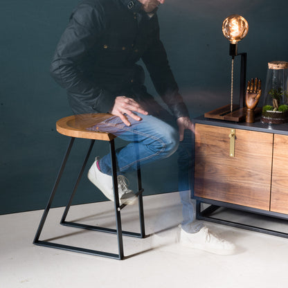 Oak Counter Stool, Angle