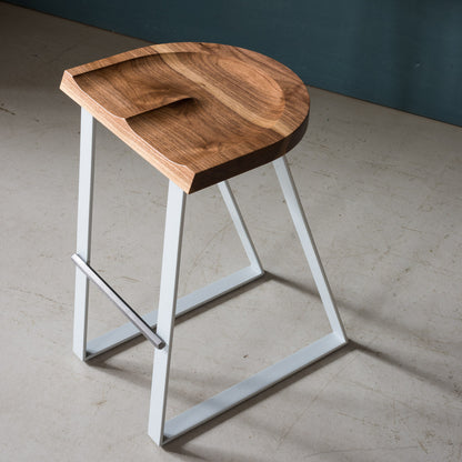 Walnut Counter Stool, Angle