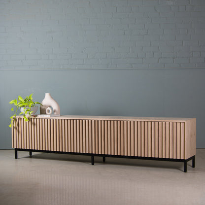 Fluted Oak Cabinet, Neutral