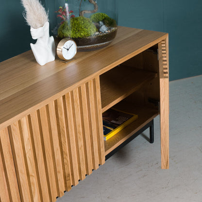 Fluted Oak Cabinet