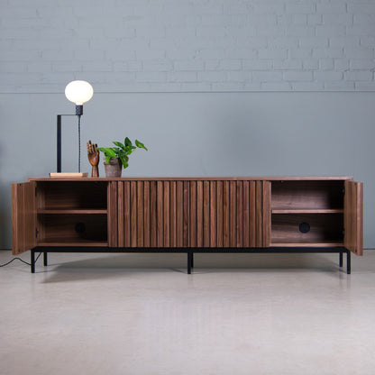 Fluted Storage Cabinet, Walnut
