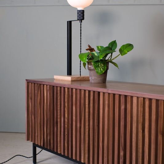 Fluted Storage Cabinet, Walnut