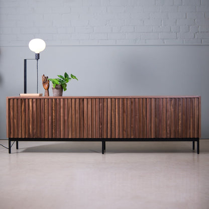 Fluted Storage Cabinet, Walnut