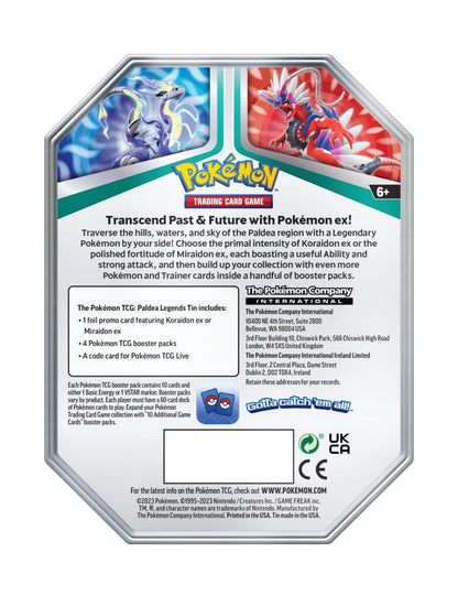 Pokémon TCG: Paldea Legends Tin - Koraidon /Miraidon ex
