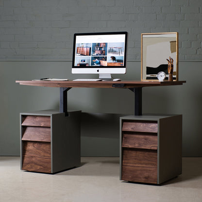 Sit-Stand Walnut Desk, Croft