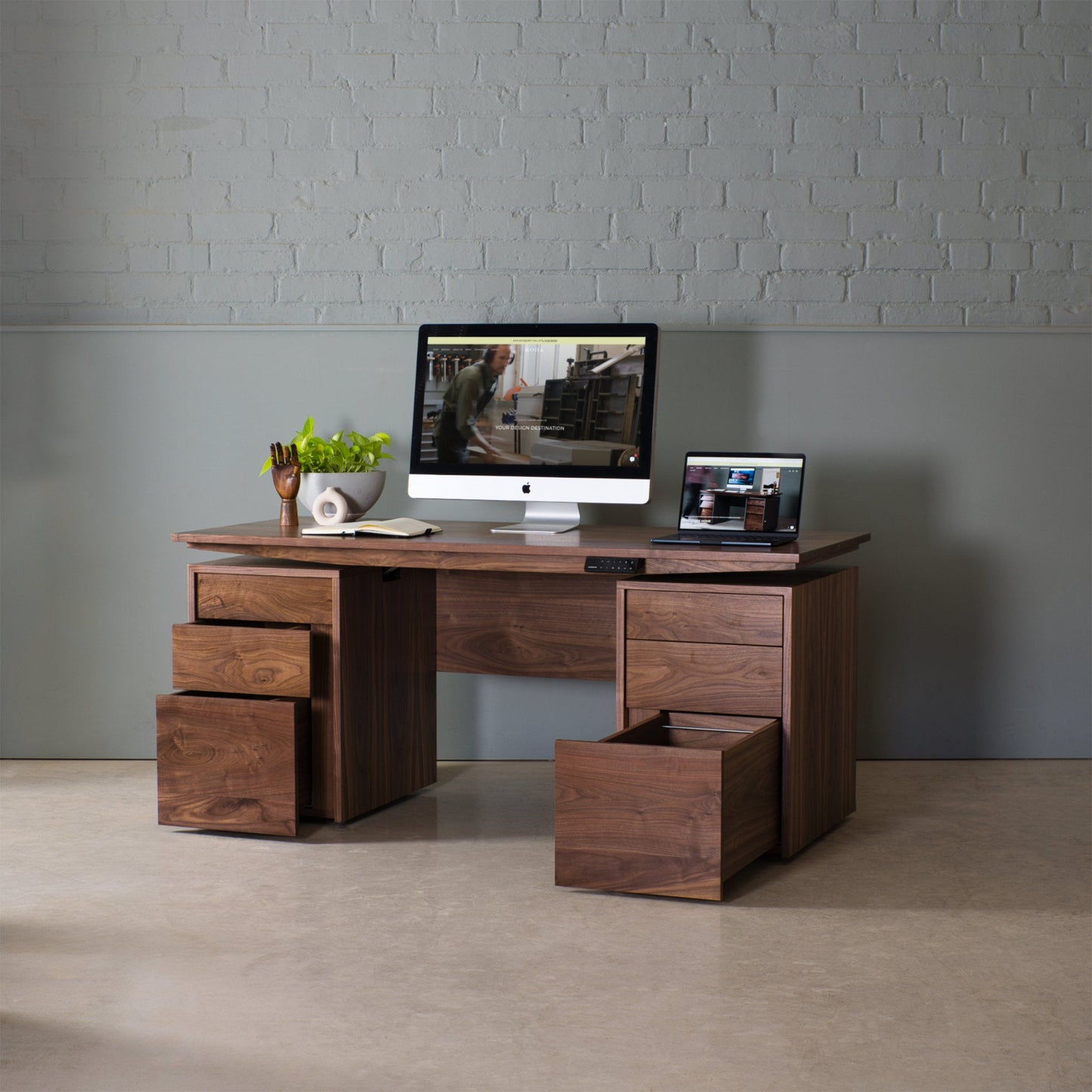 Walnut Sit-Stand Desk, Hale
