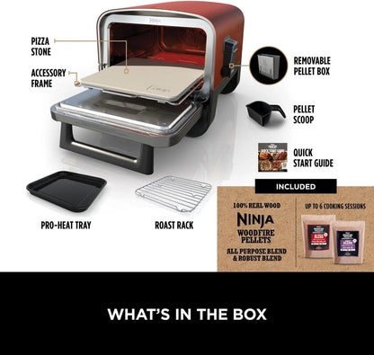 Ninja Woodfire OO101UK Electric Outdoor Oven, Artisan Pizza Maker & BBQ Smoker