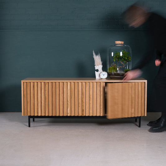 Fluted Oak Cabinet