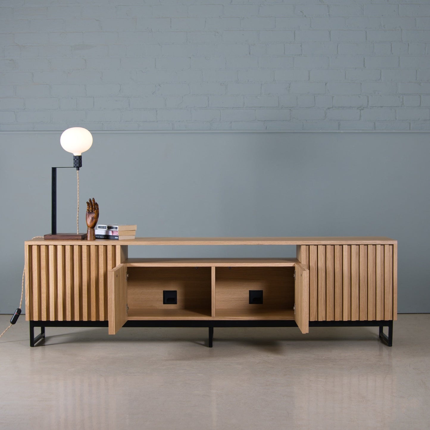 Fluted Oak TV Unit