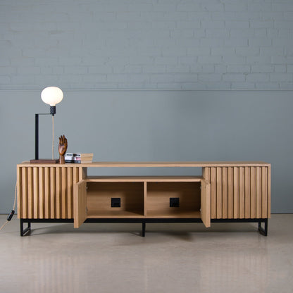 Fluted Oak TV Unit