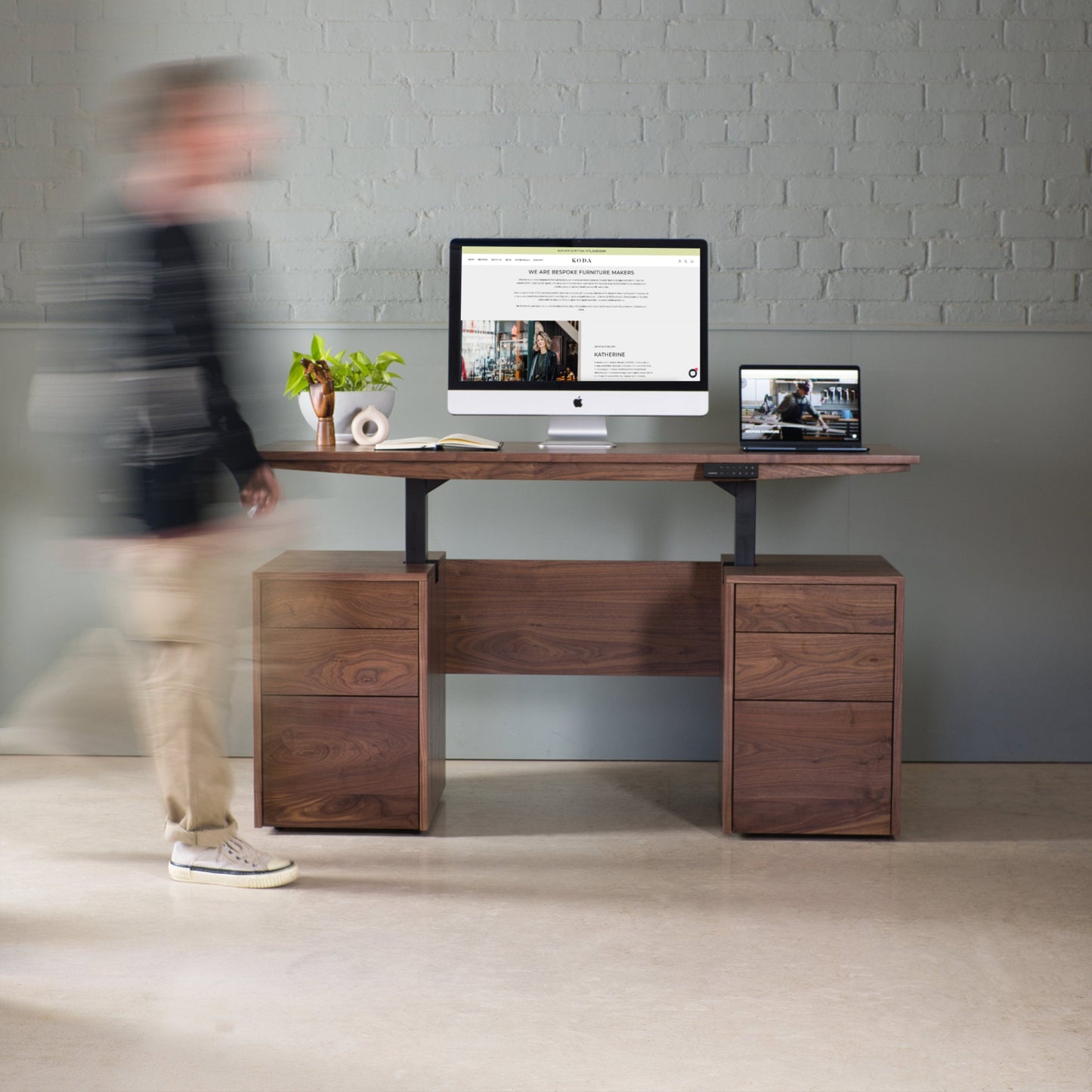 Walnut Sit-Stand Desk, Hale
