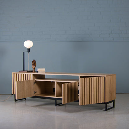 Fluted Oak TV Unit